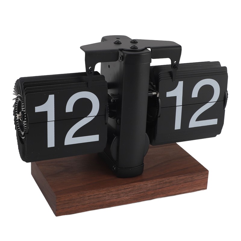 Flip Desk Clock Vintage 24 Hours Anti Slip Base Rotary