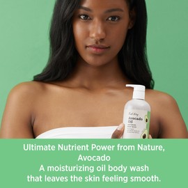FOOD STORY Avocado Oil Softening Body Wash, Avocado & Jojoba Oil, Plant-based, Moisturing Formula, For Dry Skin, No SLS, No Sulfate, Instant Hydration, 100% Made In Korea, White