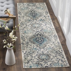 SAFAVIEH Madison Collection MAD600C Boho Chic Glam Paisley Non-Shedding Living Room Bedroom Runner, 2'3" x 22' , Cream / Light Grey