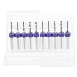 sourcing map 10pcs PCB Drill Bit Set 1/8" Shank 1.7mm Tungsten Carbide Micro Twist Drill Bits Tools for Print Circuit Board Jewelry Plastic Wood Soft Metal