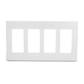 Leviton 4-Gang Decora Plus Wallplate Screwless Snap-On Mount, 80312-SW, White