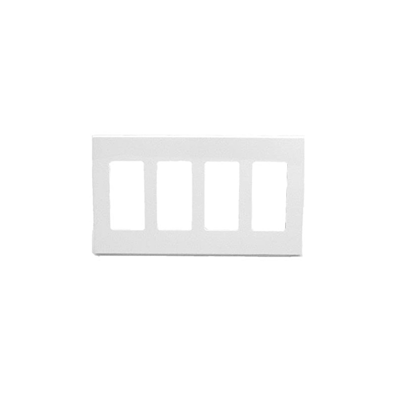 Leviton 4-Gang Decora Plus Wallplate Screwless Snap-On Mount, 80312-SW, White