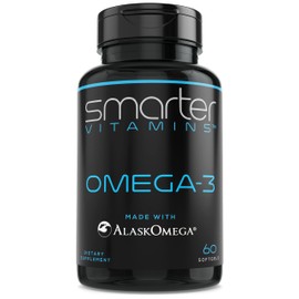 SmarterVitamins SmarterVitamins Omega 3 Fish Oil, Strawberry Flavor, Burpless, Tasteless, 2000mg, DHA EPA Triple Strength, Made with AlaskOmega?