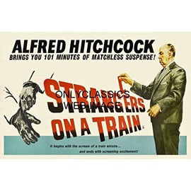 Schneider Electric Alfred Hitchcock Strangers ON A Train Poster Psychological Thriller Film Noir