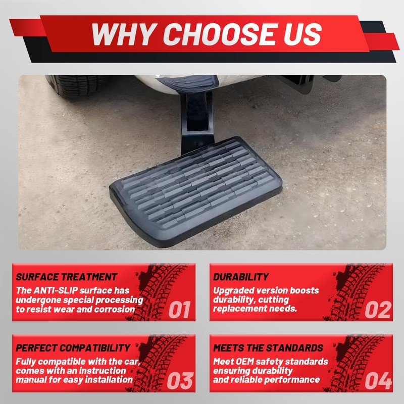 75328-01A Upgraded Rear Bed Step Retractable Bumper Step Compatible with