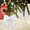 ACTOYS Pack of 10 Glitter Christmas Tree Bows, Gift Bows,