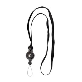 Allone ALK-HNKSTBK Flat Strap Neck Strap for Smartphones, Black, 2.4 x 0.55 x 6.7 inches (6 x 1.4 x 17 cm), Other One-Touch Removal, Durable, Fatigue Resistant