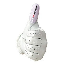 Nice Shot Thumbs Up Cabretta Leather Golf Glove Men's Left Hand Cadet White Medium M | Premium & Genuine Cabretta Leather