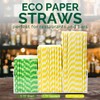[1000 Count] Yellow Paper Drinking Straws, 7.75 Inch -Restaurant Bulk