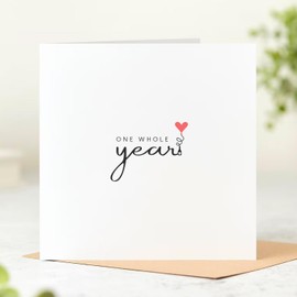 Beau Willows Happy 1st Wedding Anniversary Card - One Whole Year Anniversary Card For Couple Boyfriend Girlfriend