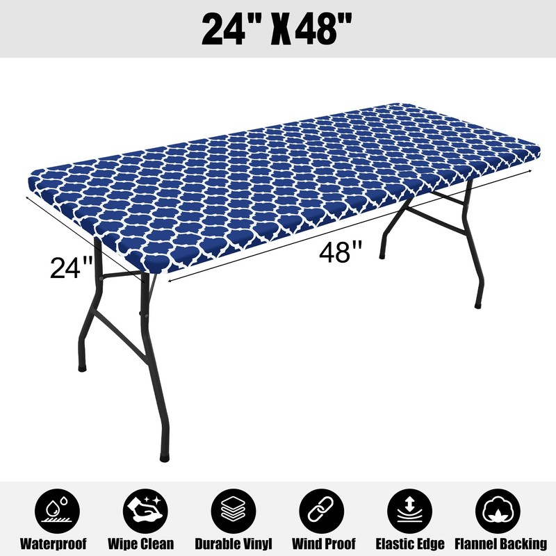 Smiry - Mantel rectangular para mesa de pícnic, impermeable, elástico,