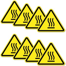 Pack of 8 Warning Stickers 6 x 5 cm Heat High Temperature Overheating Warning with UV Protection Laminated Waterproof Digital Print