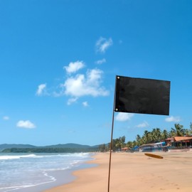 Solid Black Flag 12x18 Inch 210D Polyester Custom Your Own Small Blank Black Flags for Boat Yard Outdoor Banner DlY Decoration with 2 Brass Grommets