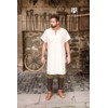 Medieval Undertunic Short Sleeves Men Undergarment Natural Cotton - L