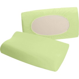 Erwin Müller Neck Support Cushion Cover Nuremberg Double Jersey Lime Green Size 35 x 50 cm Very Durable Temperature Regulating with Elasticated Band