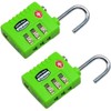 South Main Hardware TSA-Accepted Resettable Luggage Lock, Green, 2-Pack