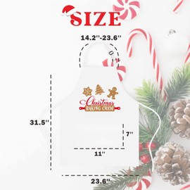 Saukore Funny Christmas Baking Apron for Women Men Adjustable Kitchen Chef Cooking Aprons with 2 Pockets Cute Xmas Apron Gift for Bakers - Christmas Baking Crew