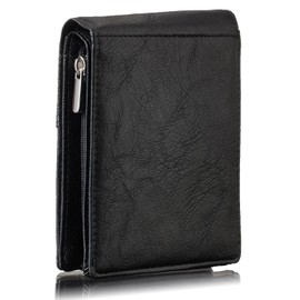 JIL GORDON Men's Bi-Fold Wallet, Popular, Large Capacity, Ultra Lightweight, Double Fold, Card Case, Coin Purse, For Men and Gentlemen, Simple Packaging, black