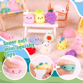twoonto Mini Squishy Pack, Mochi Squishy Toys 36 Pieces, Moji Fidget Toy Kawaii Squishies Party Bag Filler, Stress Relief Toy for Children Adults Christmas Birthday Gift