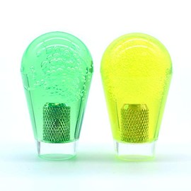 Arcity 2 Pcs Arcade Joystick Oval Bat Top Topper Knob Ball Top Green and Yellow Transparent Clear Handle Knob American Type Style for Zippy SANWA SEIMITSU Arcade1up Machine Console Cabinet New