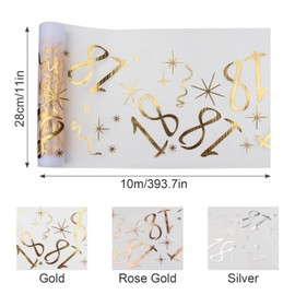 ddckj Table Runner 18th Birthday 28 cm x 10 m Table Decoration Birthday Cut to Size Table Runner Gold Men and Women for Birthday Party Anniversary Party