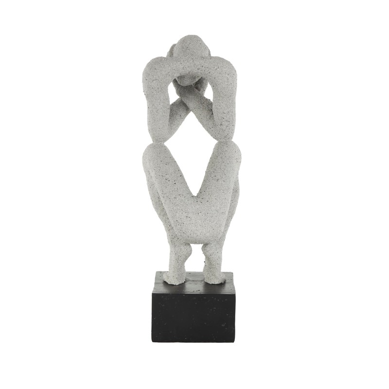 Deco 79 Polystone People Decorative Sculpture Crouching Home Decor Statue