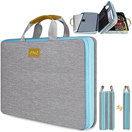 ZINZ Slim & Expandable Laptop Sleeve 15 15.6 16 Inch Case Bag for Popular 15"-16" Notebooks Water-Resistant Handbag Multipurpose Computer Accessories Storage Bag -Gray