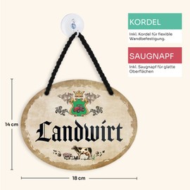 schilderkreis24 Tin Sign "Farmer", Decorative Gift Idea for Men and Women, 18 x 14 cm