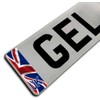 Slimline Domed Waving Union Jack UK Vehicle Number Plate Stickers,