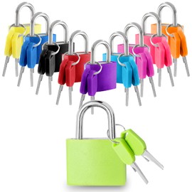 Litoexpe 10 Pcs Suitcase Locks with Keys, Small Luggage Locks Metal Padlocks Key Lock Set for School Gym(10 Color, 1.3 inch x 0.91 inch)
