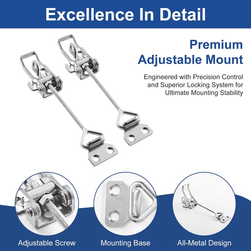 RiaYer Industrial Strength Toggle Clamp Set, 304 SS Locking Hasp