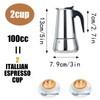 DITOSH 2 Cup 100 ML 3.3 oz Stovetop Espresso Maker