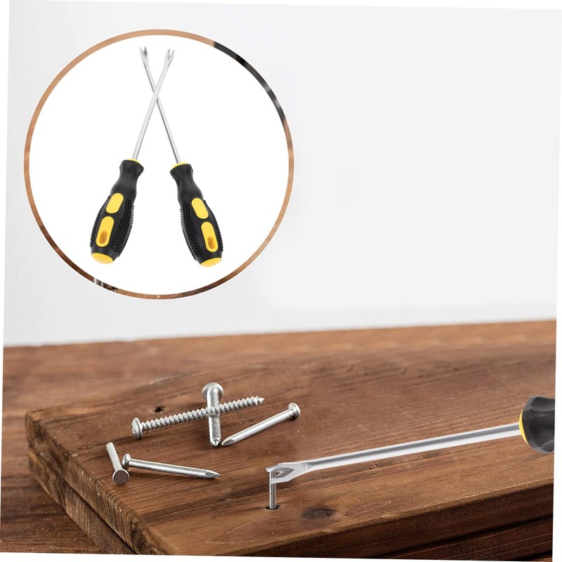 TEHAUX 2Pcs Nail Puller Tool with Shaped Fork Heavy Duty