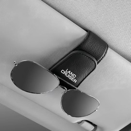 LAND CRUISER Spectacles Holder for Car with Logo Sunglasses Holder for Land Cruiser 60 70 80 100 150 200 250 300 Series Car Ticket Card Holder Leather Sunglasses Clip for Car Storage Glasses Holder