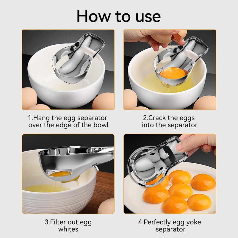 Sretanj Egg Yolk Separator，Egg Separator for Raw Eggs,Food Grade Stainless