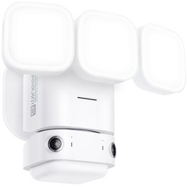 winees Floodlight Camera, 2K HD Dual-Lens Outdoor Security Camera, 180 Degree Panoramic Motion Detection, 3000 Lumens, Color Night Vision, 110dB Siren, 2-Way Audio (White)