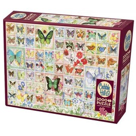 Cobble Hill 2000 Piece Puzzle - Butterflies and Blossoms - Sample Poster Included
