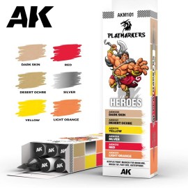 AK Interactive: Heroes - 6 Markers - PLAYMARKERS Pack - Paint Marker Set
