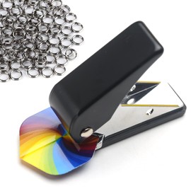 YIEUR Dart Flight Hole Punch with 100 Pieces Shaft O Rings Metal Spring Rings Silver Stainless Steel Dart Flights Accessories (Black)