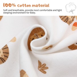 Baby Sleeping Bag 2 Pack Cotton Long Sleeves Wearable Blanket Various Sizes Sleeping Sack Easy Nappy Changing for Boys Girls (Lion Deer, M)
