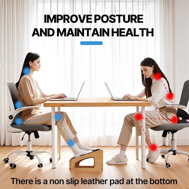 XINGMIAOWJ Ergonomic Foot Rest, 4 Adjustable Height Foot Stool,Footrest Under