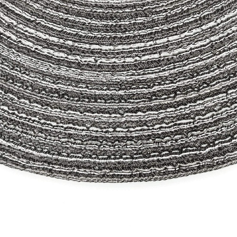 JZK Set of 8 grey braided round table mats and