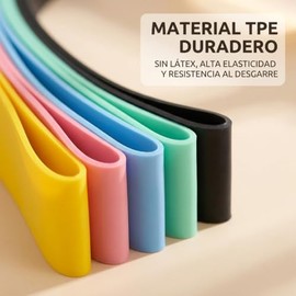 Bandas Elasticas Musculación, 5 Niveles de Bandas de Resistencia para Gluteos Cadera Piernas Brazos Set de 5 Cintas Elásticas Fitness Musculación para