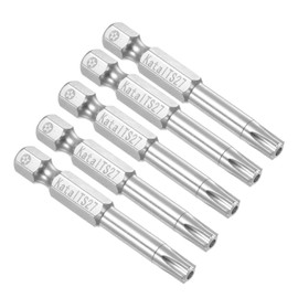 CoCud Magnetic Torx Bits, T27 Head 1/4" Hex Shank 2" Length, S2 Steel 5 Point Tamper Proof Star Screwdriver Bits - (Applications: for Electric Screwdrivers), 5-Pieces