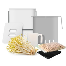 Soy Sprout Growing Set All-in-One Complete Set for Home: Simple, Quick & Versatile Ideal for Families and Educational Institutions with Soybeans (Soybean Sprout Growing Set)