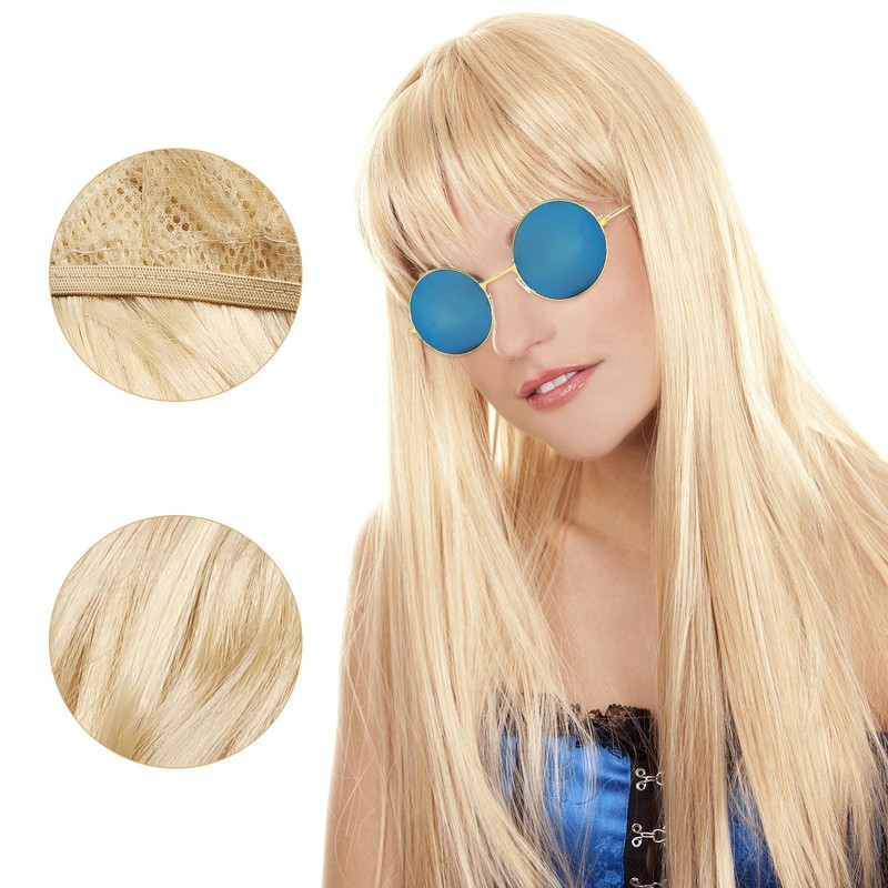 UILYNIU Long Blonde Straight Wigs for Women Girls, Blonde Wigs