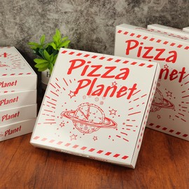 DANHMAO 30 Pcs Pizza Planet Boxes for Inspired Story Party, 12" x 12" x 1.8" Disposable Large Pizza Box Pizza Planet Decorations for Inspired Story Party Favor Pizza Planet Party Decorations