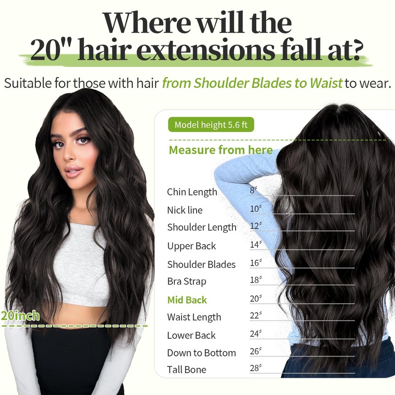 KooKaStyle Invisible Wire Hair Extensions with Transparent Wire Headband Adjustable