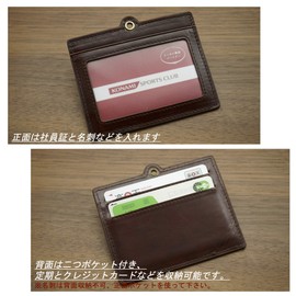 Shoushodo T2B-PINK Card Holder and Strap, Fully Genuine Leather, ID Card Holder, Neck Strap, Reel, Horizontal Type, Pink