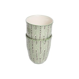 Tranquillo Set of 2 Mix'n'Match Cups for Tea, Coffee and Other Drinks Ceramic Pink/Blue, 8.5 x 7 cm, Capacity: 150 ml